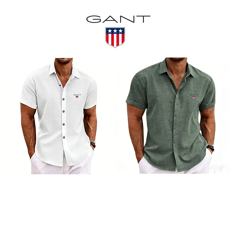 GANT® Chemise en lin pour homme à la coupe ample – lot de 2 pièces