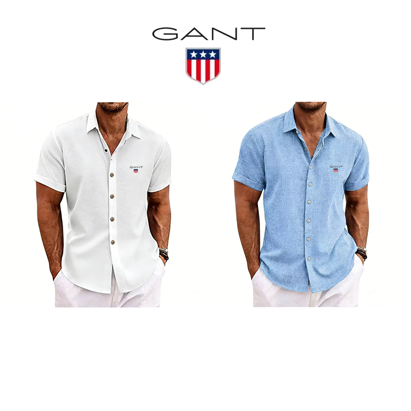 GANT® Chemise en lin pour homme à la coupe ample – lot de 2 pièces