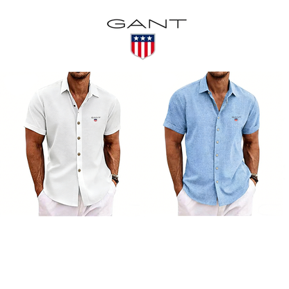 GANT® Chemise en lin pour homme à la coupe ample – lot de 2 pièces