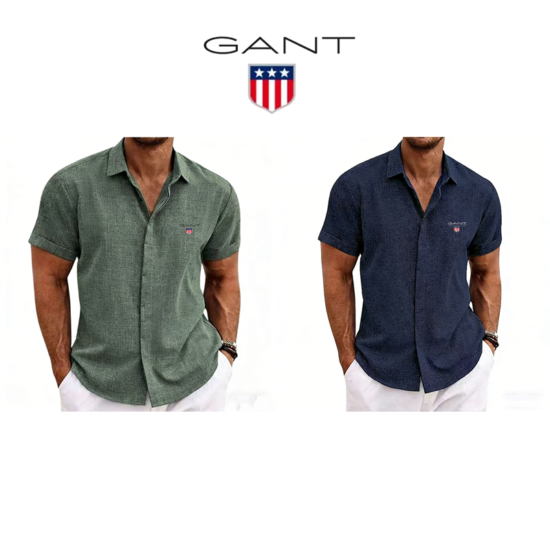 GANT® Chemise en lin pour homme à la coupe ample – lot de 2 pièces