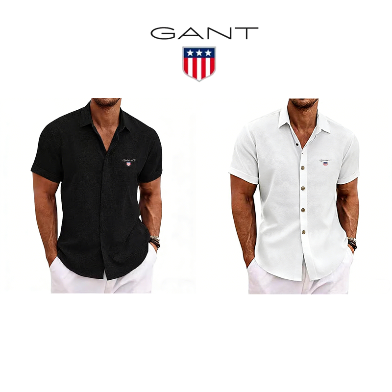 GANT® Chemise en lin pour homme à la coupe ample – lot de 2 pièces